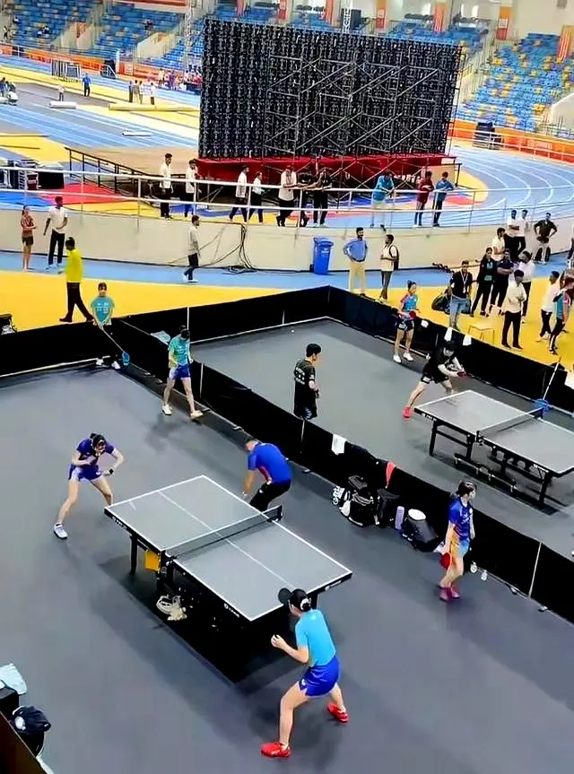 竞技体育的, 尽管设施尚, 家的乒乓球